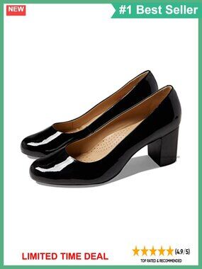 Midtown Pump Leather Slip-On Block Heel Cushioned Business Casual Shoe